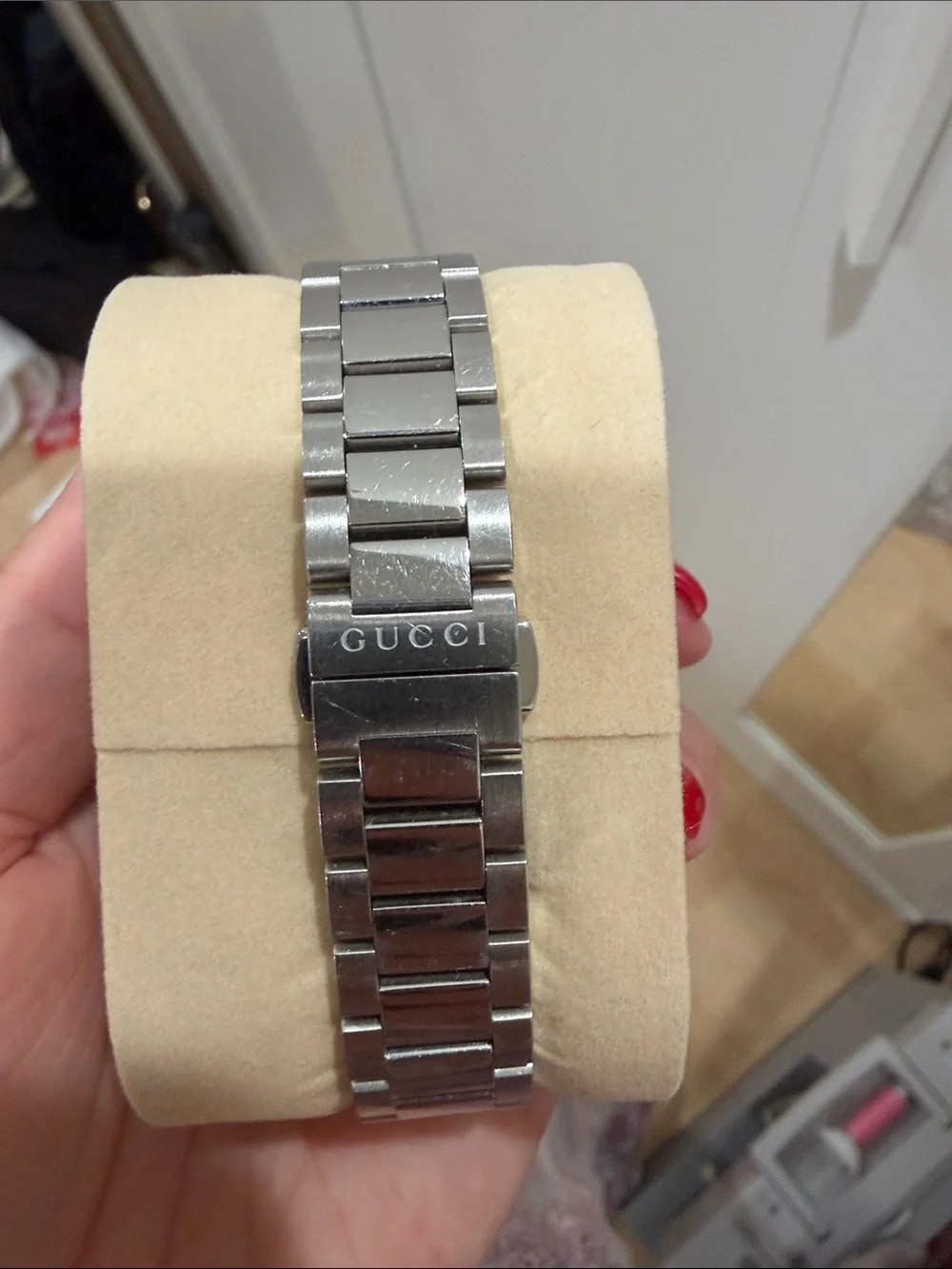 Gucci Silver Stainless Steel Men's Watch with Rose Gold Accents